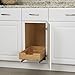 Household Essentials Glidez Steel and Wood Pull-Out/Slide-Out Storage Organizer for Under Cabinet Use - 1-Tier Design - Fits Standard Size Cabinet or Shelf, Brushed Nickel and Natural