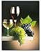 BANBERRY DESIGNS Wine Home Decor - Wine Canvas Print with LED Lights - Pictured with Wine Glasses and Grapes - 16x12 Inch