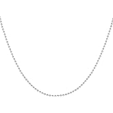 ARGENTO REALE 925 Sterling Silver Necklace 1.5MM-5MM Bead Ball Link Chain Necklace, Dog Tag Army Chain for Pendants, Pallini, Gift, silver chain, Solid Silver, 16-30 Inch made in italy