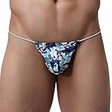 Men's Camouflage G String Thong T-Back Underwear Bikini Briefs
