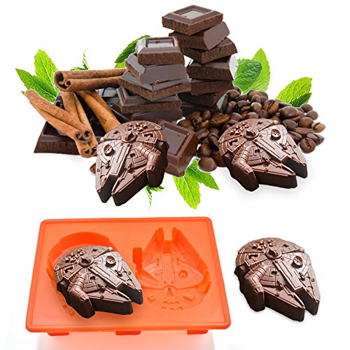 Star Wars Ice Trays Silicone Ice Large Cube Molds Food Grade Chocolate Candy Baking Molds-Millennium Falcon - Thumbnail 3