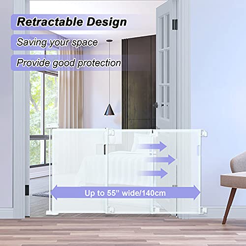 Mesh Retractable Gates for Babies and Pets, PRObebi Safety Baby Gate for Indoor/Outdoor/Stairs