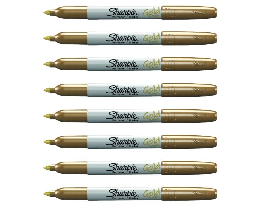 Sharpie Metallic Permanent Markers | Gold | Fine Point | 8 Count