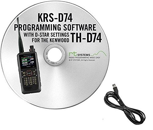 Kenwood TH-D74A Digital Tri-Band Handheld Transceiver Bundle with RT Systems Programming Software/Cable Kit and Ham Guides TM Quick Reference Card