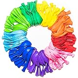 DusicoÂ® Party Balloons 12 Inches Rainbow Set (100 Pack), Assorted Colored Party Balloons Bulk, Made With Strong Latex, For Helium Or Air Use. Birthday Balloon Arch Supplies, Decoration Accessory
