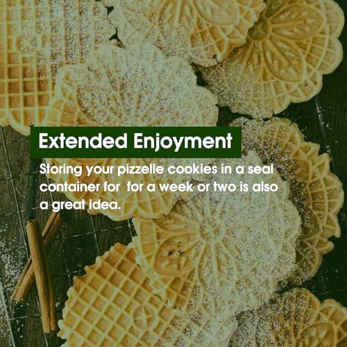 Pizzelle Maker Machine, Mini Non-stick Electric Pizzelle Cookie Baker for Holiday, Party, Treat (Ceramic Coating, 2 * 4