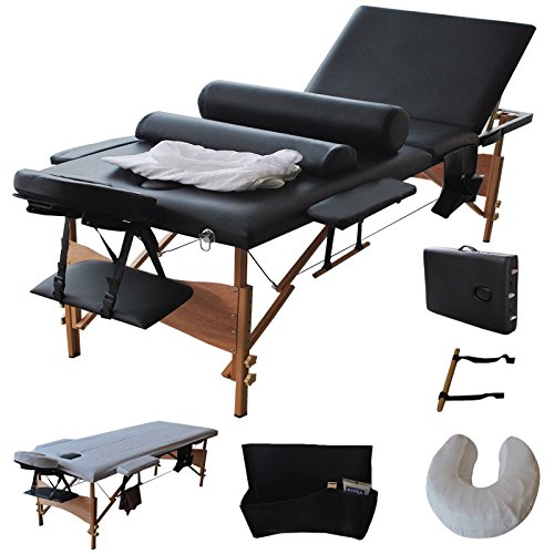 Portable Massage Table, BestComfort Height Adjustable Massage Table 3 Folding Massage Bed Spa Bed Facial Cradle Salon Bed With Carry Case - Thumbnail 2