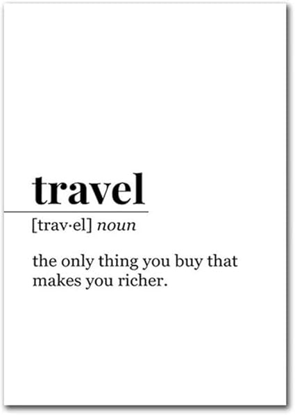 Travel Definition Quote Canvas Painting Vintage Camper Car Posters And Prints Nordic Wall Art Pictures Living Room Home Decor 13x18cm No Frame No Frame Amazon Co Uk Kitchen Home