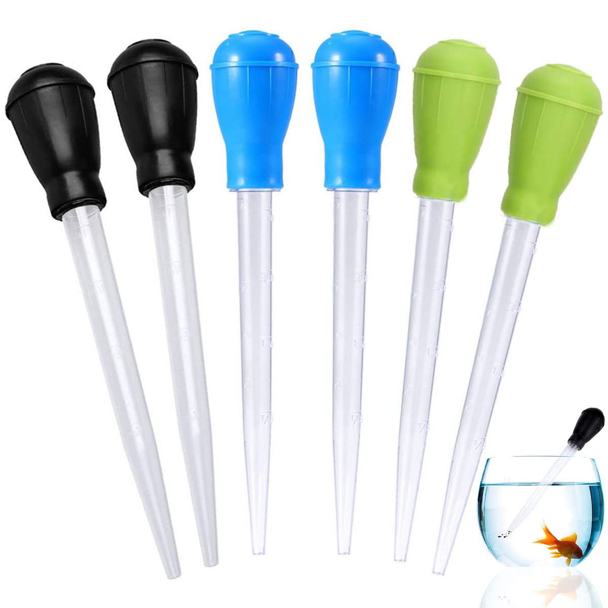 DBAILY Fish Tank Syphon, 6Pcs Fish Tank Water Changer, Aquarium Syphon, Pipette Dropper For Aquarium Gravel Waste Clean