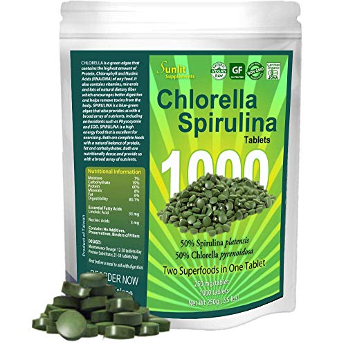 Sunlit Best Organic Burst Chlorella Spirulina Tablets Pure Superfood
