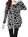 Allegra K Women's Stylish Long Sleeve Letter Prints Slipover Knit Shirt Black M