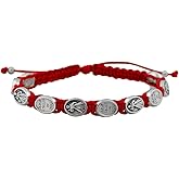 Venerare Woven Cord Bracelet | 10 Beautiful Divine Mercy Medal Beads | Adjustable | Red and White | Great Catholic Gift for First Communion, Confirmation, and Ordination | Stylish Religious Accessory
