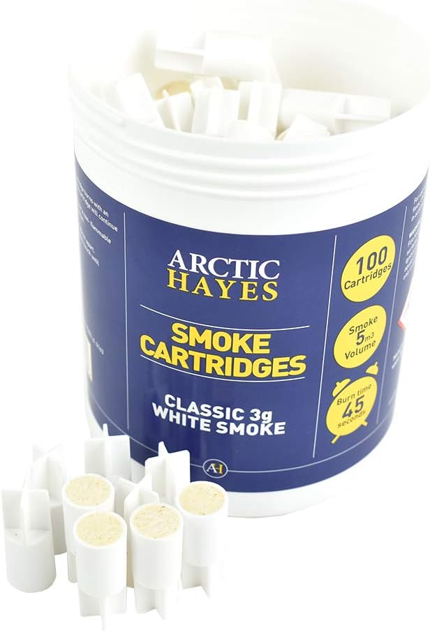 Arctic Hayes 333003B Classic White Smoke Cartridges 100-Piece Tub - Image 3