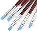 AIBER 5 Clay Fingerprint Color Shaping Modeling Wipe Out Tools Rubber Tip Paint Brushes for Sculpture Pottery
