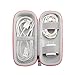 EVA Headphone Hard Travel Carrying Case, Portable Storage Bag for Bluetooth Wired Headset Earphone Earbuds MP3, AirPods, Lighting Cable, Power Adapter（Pink）
