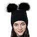 URSFUR Unisex Autumn Knit Wool Beanie Hat Women Winter Hat with Ball Pom Pom