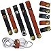Outee 30 Pcs Leather Cable Straps Leather Cable Ties 6/4/3 Inch Wire Organizer Cord Keeper Management Cord Holder for Cable Headphone Wire