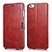 iPhone 6s Plus / 6 Plus Case, Benuo [Vintage Classic Series] [Genuine Leather] Flip Corrected Grain Leather Case [Card Slot] [Stand Feature] with Magnetic Closure for 6s Plus / 6 Plus (Vintage Red)