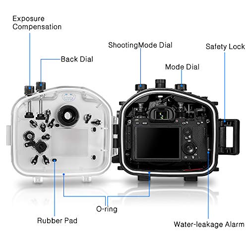 Seafrog Diving 40m/130ft A9 Waterproof Underwater Camera Housing Case Works for Sony A9/A7III Cameras with Lens 28-70mm