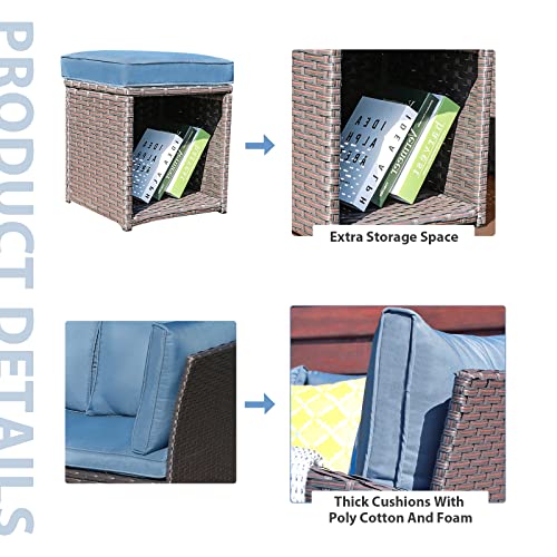 JOIVI Patio Furniture Set, 7 Piece Patio Dining Sofa Set, Outdoor Sectional Sofa Conversation