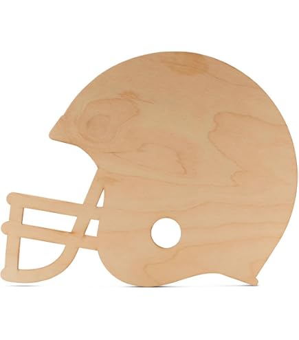 Wood Football Helmet Cutouts 12-inch, Pack of 5 Football Crafts to Paint, Helmet Centerpiece for Party Décor, by Woodpeckers