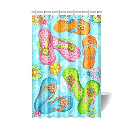 Summer Starfish Flip Flop On Beach Waterproof Bathroom Decor