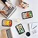 Hecentur Disposable Food Containers Meal Prep Bowls - Plastic Containers with lids Rectangular Meal Prep Containers for Home, Work, and Travel Use, BPA Free, Freezer and Microwave Safe, 1000ML, 6PCS