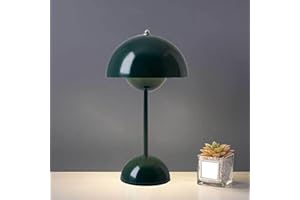 Flowerpot Lamp, Modern Flower Bud 12" Cordless Touch Dimmable 2600mAh Rechargeable Desk Lamps, Nordic Minimalist Mushroom Lam