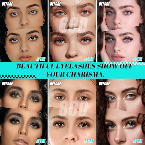 Cluster Lashes Kit 60D 80D,Individual Lashes Clusters Kit,280pcs Lash Clusters,Including Bond And Seal,Eyelash Remover For Eyelashes Extensions,Applicator Tool For False Eyelash Cluster set (D-Mix8-16mm|set)