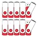 10 X MOSDART 2GB USB2.0 Flash Drives in Bulk Small Capacity Swivel Thumb Drives Jump Drive Memory Stick Zip Drive with Led Indicator,Red- 10pack(Unbranded) …