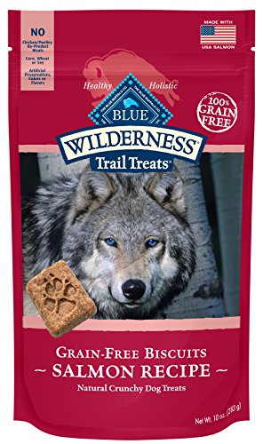 Blue Wilderness Grain-Free Salmon Biscuits Trail Dog Treats, 10 Oz (6 Pack)
