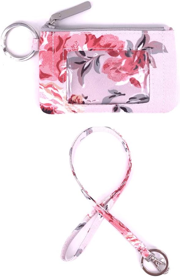 Lanyard Wallet, Lanyard with ID Holder, Zip ID Card Badge Case, Purse with Lanyard (K23)