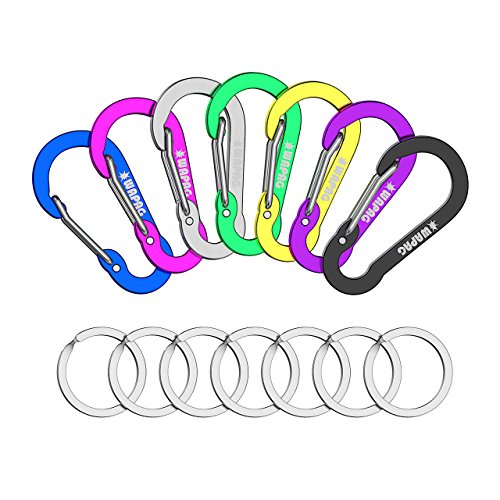 WAPAG Carabiner Clip 2Inch Aluminum Flat Gourd Shape Mini Spring Hook Keychain Keyring for Keys Small items Daily Life Hammocks Camping Hiking Running Accessories (Color)