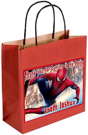 Spiderman Party Bags Personalised with Any Name for Birthday Parties Party Loot (Quantity x20)