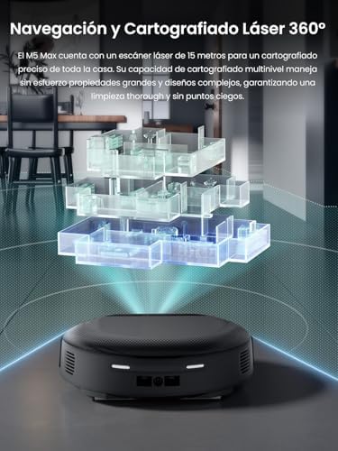 M5 MAX Robot Aspirador y Fregasuelos con Base de Autovaciado