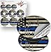 Decal Style Vinyl Skin Wrap 3 Pack for PopSockets Painted Faded Cracked Blue Line Stripe USA American Flag (POPSOCKET NOT INCLUDED) by WraptorSkinz