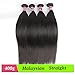ISEE Hair 8A Malaysian Virgin Straight Hair 4 Bundles 100% Unprocessed Human Hair Weave Bundles Human Hair Extensions 4 Bundles Deal Natural Black 18 20 22 24inches