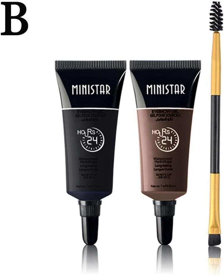 Gracefulvara 2Pcs Waterproof Eyebrow Henna With Mascara Make Up Brush 1#