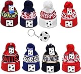 Barcelona Soccer Fan Beanie with Soccer Shaped Rain Poncho Ball ✮ All Weather Bundle ✮ All Clubs Available ✮ One Size Fits All