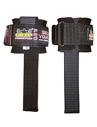 Best Heavy Duty Lifting Straps Neoprene Padded 1 Pair Wrist Wraps & Rubbery Grip Support