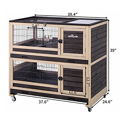 Rabbit Hutch Indoor Outdoor Bunny Hutch Pull Out Tray Guinea Pig Cage