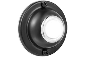 RANERVZ Lighted Doorbell Push Button, LED Round Door Bell Switch Home Wall Mounted Buttons Wired Opener Universal Hardware Garage Front Doors Easy Installation Black, White Light