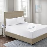 Comfort Spaces Waterproof Protector Qeen Short RV Fitted Sheet Style Bed Cotton Terry Mattress Cover-Hypoallergenic, Scotchgard 3M Stain Resistant, Dust Mite Proof-White, Queen