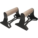 Wood Push up Bars with Ergonomical Handle. Portable