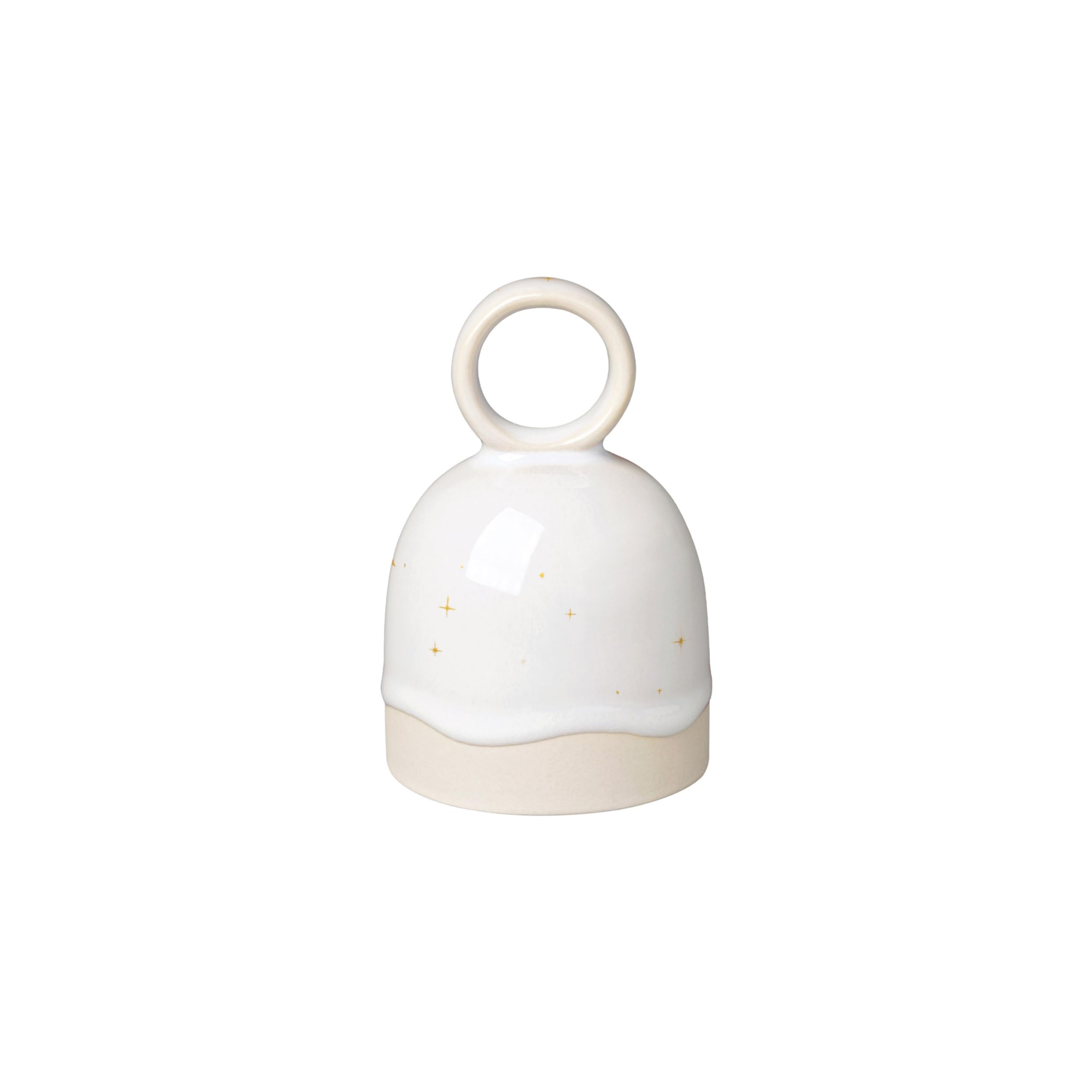 like. by Villeroy & Boch – Winter Glow desk bell, Christmas decoration in Premium Porcelain, White / Beige, Weiß / Beige