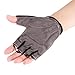 BOODUN B-001 Cycling Half Finger Gloves with Shock-Absorbing Foam Pad, Grey, Large