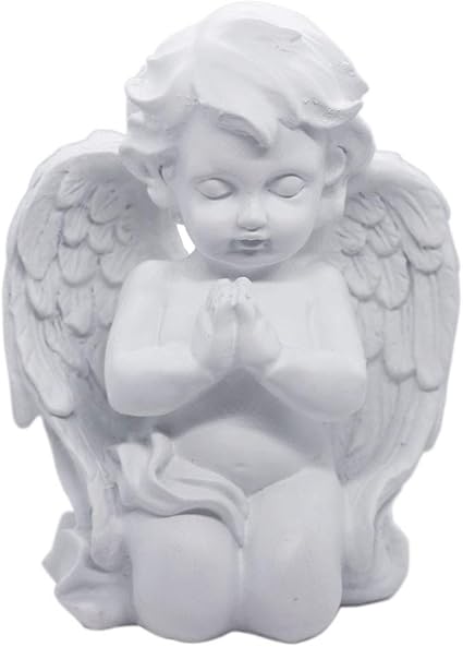 estatua decorativa de angel de querubin para interiores y exteriores para el hogar el jardin la iglesia con alas decorativas color blanco 6 25 x