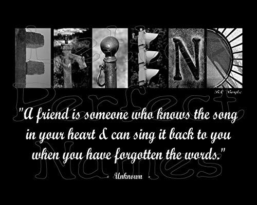 000 – Alphabet Photo - FRIEND - Inspirational / Motivational Wall Art 8X10 Photograph Matted with Word / Letter Art Photography.