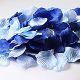 CheckMineOut 600PCS Mixed Royal Blue & Aqua Blue Silk Rose Petals Wedding Centerpieces Party Decoration Confetti Bridal Shower Party Favor