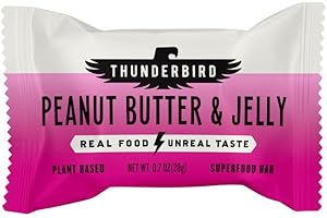 THUNDERBIRD REAL FOOD BARS Thunderbird Peanut Butter & Jelly Mini Energy Snack Bars, 10 Count Bag, Gluten-Free with Protein, Healthy Real Food, Vegan Paleo Non-GMO, No Added Sugar, Perfectly Portable Size